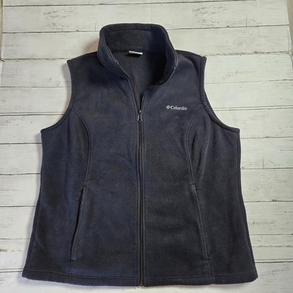 Columbia Black Fleece Vest Size 1X - Picture 1 of 8